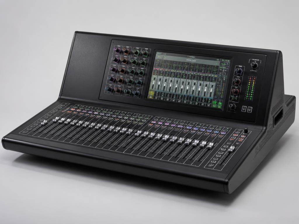 Digitale mengtafel met touchscreen en motorfaders